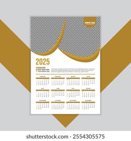 2025 Calendar Template, 2025 wall calendar design abstract template design