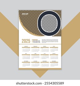 2025 Calendar Template, 2025 wall calendar design abstract template design