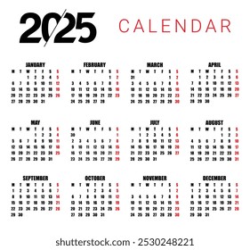 2025, 2025 Calendar template. week start Monday. Planner diary in a minimalist style. Corporate and business calendar. Organizer. Monthly calendar. Daily planner.