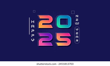 2025 calendar. 2025 text. New year 2025 minimalist. Happy new year. design template for new year celebration.