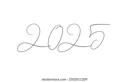 2025 calligraphy text hand written font black color symbol sign decoration ornament 2025 happy new year 2024 time calendar event merry christmas xmas calendar event greeting festival december month