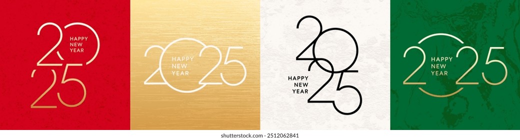 2025 card set. New Year number logo collection