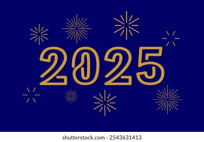 2025 kaarten met vuurwerk Nieuwjaar 