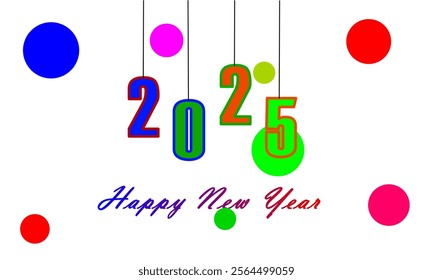 2025 Chinese Happy New Year banner template design. Vector background hanging on with bubbles and sparkles