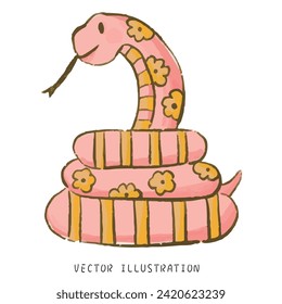 2025 Chinese New Year Artistic Watercolor Illustration Celebrating the Year of the Snake