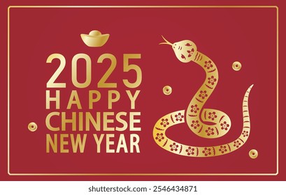 2025 Chinese new year of the Snake greeting card.
Happy Chinese new year 2025 Zodiac sign.
traditional paper cut art and craft style. 