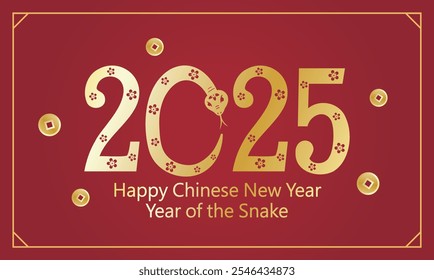 2025 Chinese new year of the Snake greeting card.
Happy Chinese new year 2025 Zodiac sign.
traditional paper cut art and craft style. 