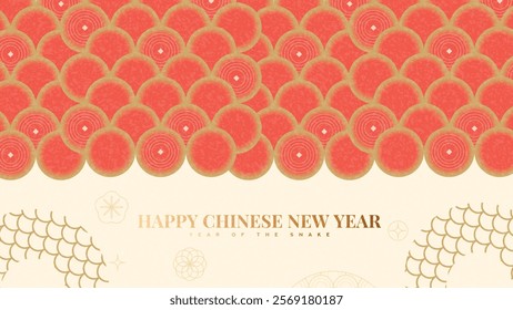 2025 Chinese New Year. Vector illustration with combining the snake with numbers, asian symbols, Year of the Snake. Translation of hieroglyphs: snake. Template of cover, card, poster.