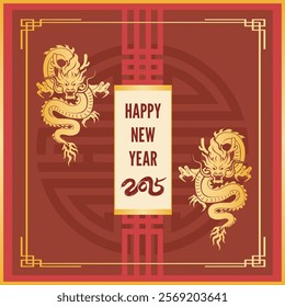 2025 Chinese New Year. Vector illustration with combining the snake with numbers, asian symbols, Year of the Snake. Translation of hieroglyphs: snake. Template of cover, card, poster.