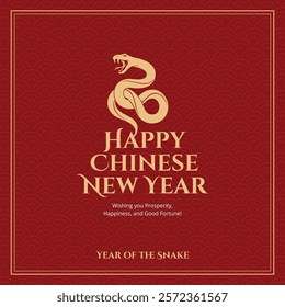 2025 Chinese New Year. Vector illustration with combining the snake with numbers, asian symbols, Year of the Snake. Translation of hieroglyphs: snake. Template of cover, card, poster.