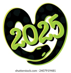 2025. Chinese year of snake. Bright isolated illustration.
