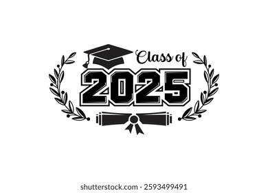 2025 class graduate. The concept of decorating congratulations for school graduates.