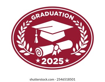 2025 class graduate. The concept of registration of congratulations for school graduates. Design for t-shirt, flyer, invitation, greeting card. Vector on transparent background