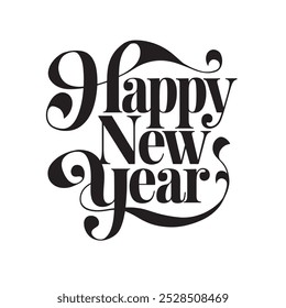 2025 colorful Happy New Year card. Vector