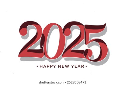 2025 colorful Happy New Year card. Vector