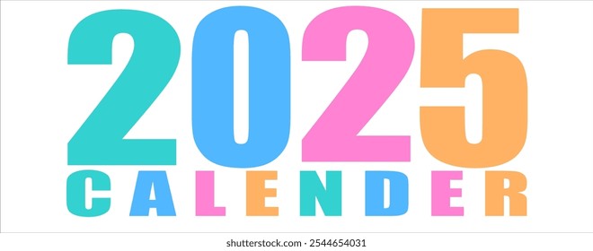 2025 Colorido Diseño de texto moderno y elegante para el nuevo año, ideal para planificadores, calendarios y materiales de organización. Perfecto para impresión, digital y Uso editorial para marcar el año por delante