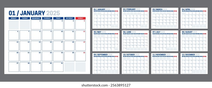 2025 Corporate Calendar Clean Design	
