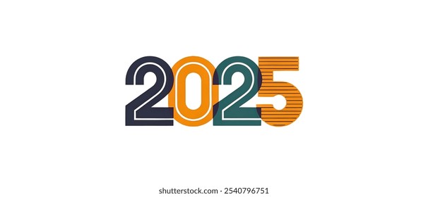 2025 creative banner,minimalistic flat vector illustration,,plain background