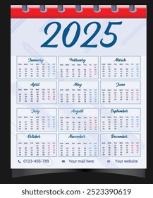 2025 Creative Calendar Design, vector, minimal, calendar.