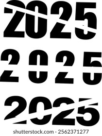 2025 cutted text logo for different graphic desiging project use