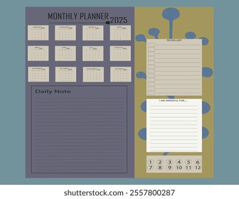 2025 daily planner, weekly planner,monthly planner, yearly planner,to do list,habit tracker,notes, calendar