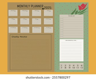 2025 daily planner, weekly planner,monthly planner, yearly planner,to do list,habit tracker,notes, calendar