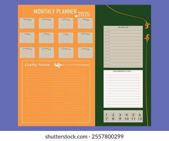 2025 daily planner, weekly planner,monthly planner, yearly planner,to do list,habit tracker,notes, calendar