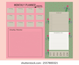 2025 daily planner, weekly planner,monthly planner, yearly planner,to do list,habit tracker,notes, calendar