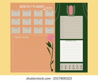 2025 daily planner, weekly planner,monthly planner, yearly planner,to do list,habit tracker,notes, calendar