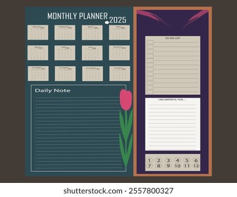 2025 daily planner, weekly planner,monthly planner, yearly planner,to do list,habit tracker,notes, calendar