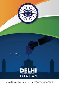 2025 Delhi Legislative Assembly election vector poster