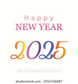 2025 design happy new year Congratulations on the Occasion of the New Year 2025