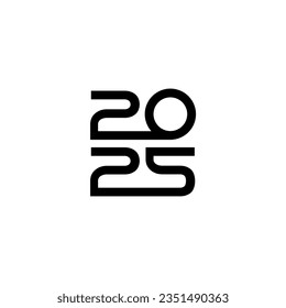 2025 Design Illustration, flach, einfach, unvergesslich und auffällig, kann für Kalender-Design, Website, News, Inhalte, Infografik, Happy New Year oder Graphic Design Element verwendet werden. Vektorgrafik