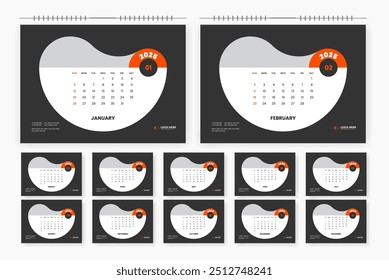 2025 desk calendar design template