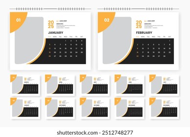 2025 desk calendar design template