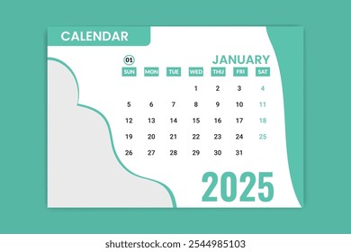 2025 desk calendar design template