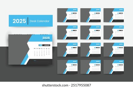 2025 Desk Calendar. Desk Calendar Design Template.2025 desk Calendar. 2025 Calendar.