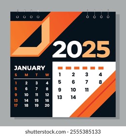 2025 Desk Calendar Mockup with Happy New Year Theme Premium Vector Image With Mockup