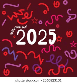 2025 Doodle Design with Overlay | Creative Festive Illustration