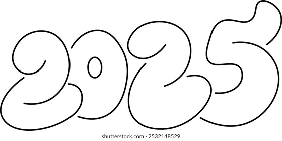 2025 doodle neues Jahr. Element für Dekoration Design Mail Beiträge Postkarten Postkarten Postkartendruck Einladung Hintergrund Hintergrund Umhüllung Tapete Banner Textil