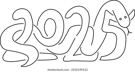 2025 doodle new year. Element for decoration design mail posts postcards poster print invitation background backdrop wrapping wallpaper banner textile