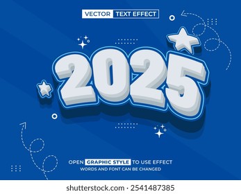 2025 editable text, font effect, 3d text for title
