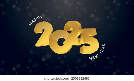 2025 Elegant happy new year design. Holiday design for happy new year 2025 celebrations.