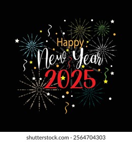2025 firework happy New year background 