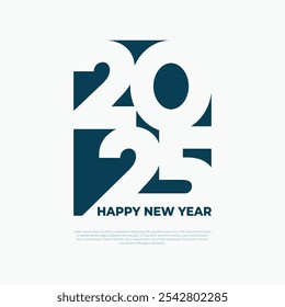 2025 Flat Typography Design for New Year Celebration. symbol collection Design Number 2025.for calendar and poster design