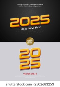 2025 fresh color vector 3D design with editable text effect