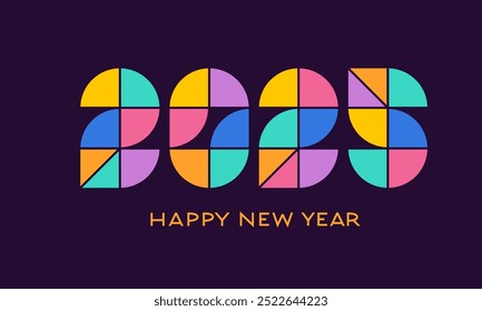 2025 Geometric Shapes Design. Minimalism Business Typo. Happy New Year Typography.