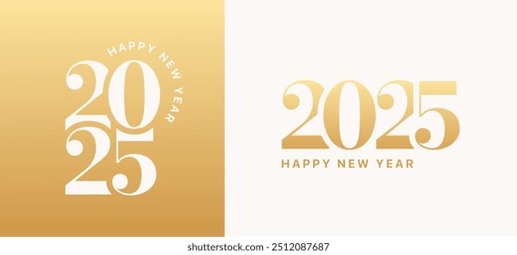 2025 gold card. New Year number logo