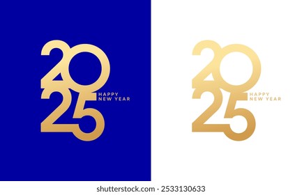 2025 gold number, New Year card