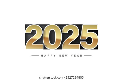 2025 golden number design for New Year Background Celebration. Banner, Poster, Greeting Card. Vector Illustration.